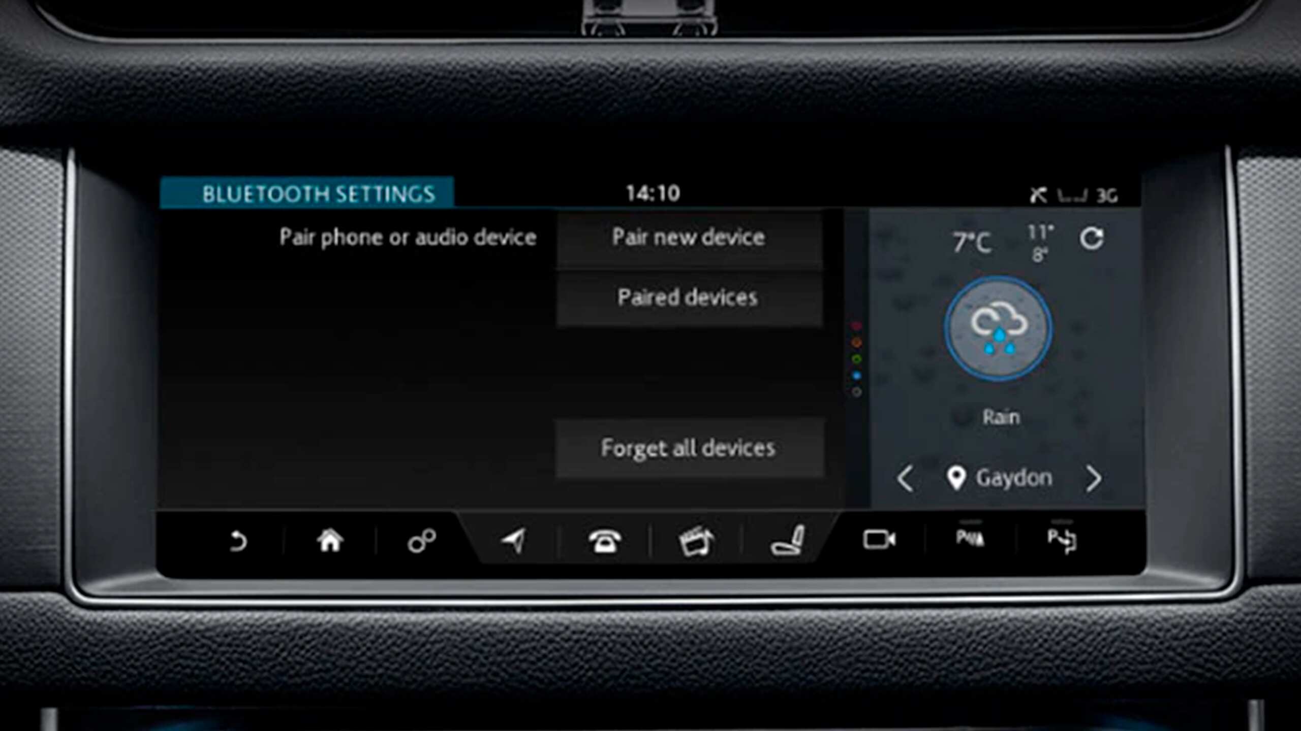 Bluetooth setting screen